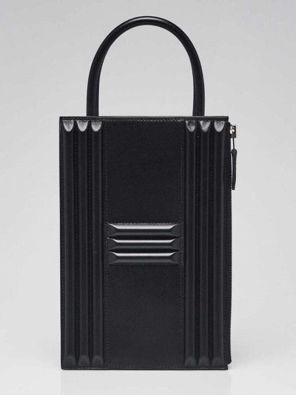 Hermes Black Tadelakt Leather Kelly Cadena Bag
